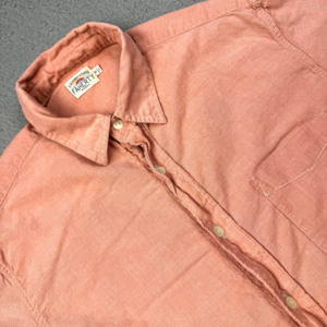 FAHERTY Shirt Mens Medium Peach Orange Button Up Preppy Cotton Casual